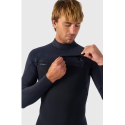 O'NEILL MEN HYPERFREAK 5/4+ CHEST ZIP FULL WETSUIT BLACK