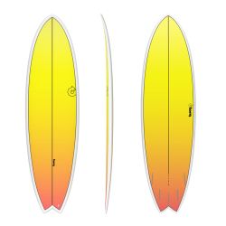 TORQ TET 6'6" FISH RETRO FADE YELLOW ORANGE 39.6LT