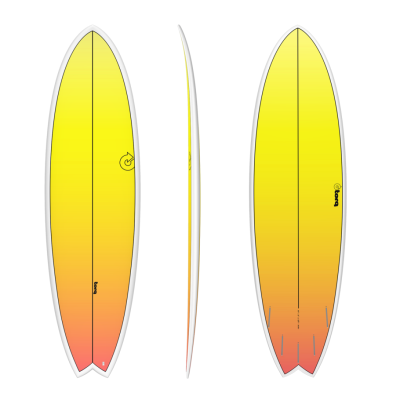 TORQ TET 6'6" FISH RETRO FADE YELLOW ORANGE 39.6LT