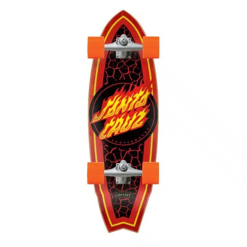 SANTA CRUZ x CARVER Flame Dot Shark 9.85" CX - Surfskate completo